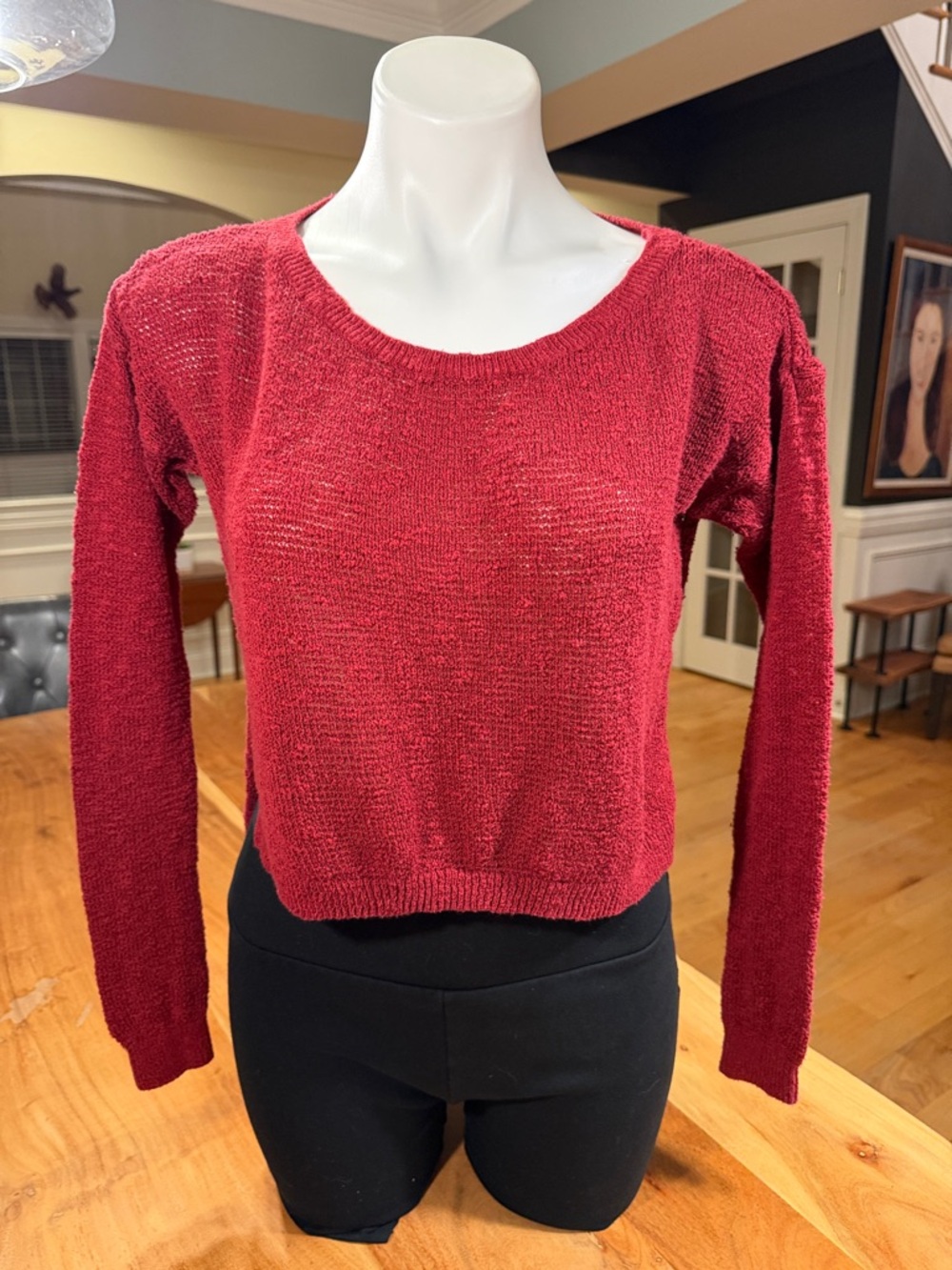 Abercrombie & Fitch 2010s Coastal Lightweight Knit‎ Sweater Burgundy (VGUC)